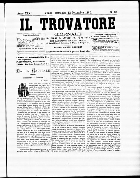 Il trovatore : giornale letterario, artistico, teatrale