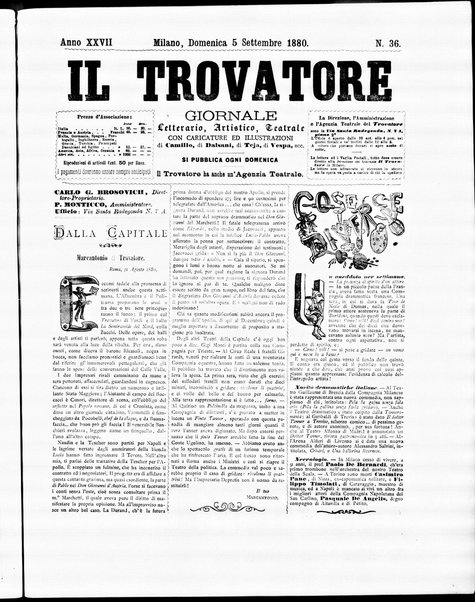 Il trovatore : giornale letterario, artistico, teatrale