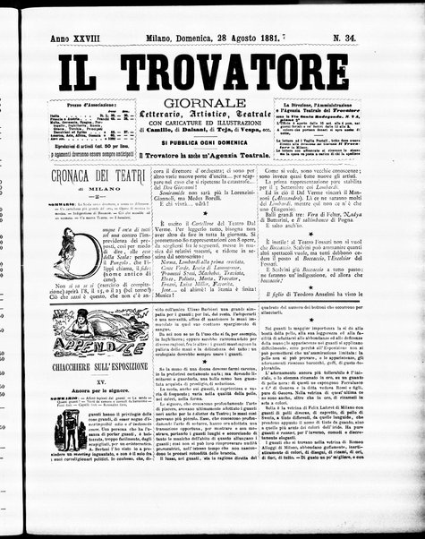 Il trovatore : giornale letterario, artistico, teatrale