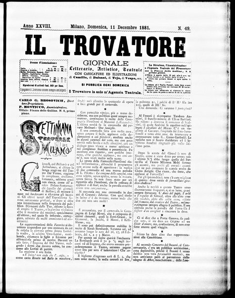 Il trovatore : giornale letterario, artistico, teatrale