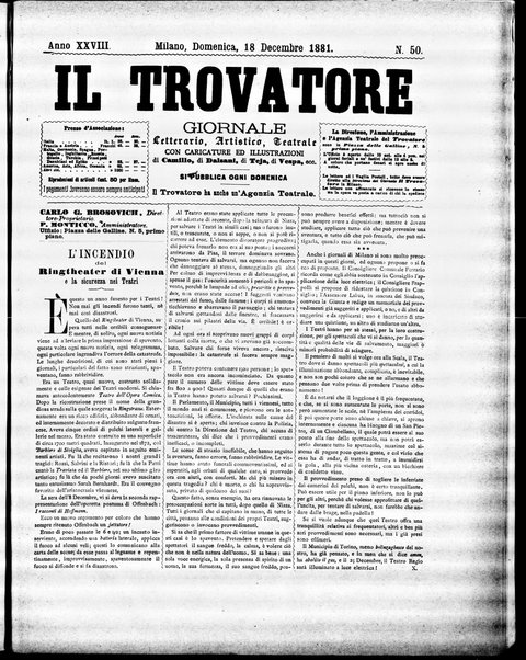 Il trovatore : giornale letterario, artistico, teatrale