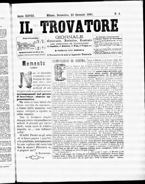 Il trovatore : giornale letterario, artistico, teatrale