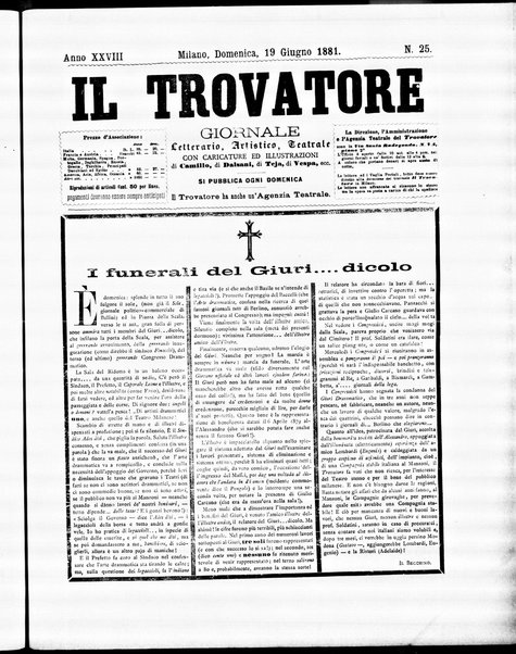 Il trovatore : giornale letterario, artistico, teatrale