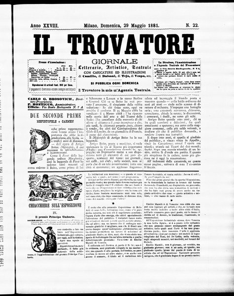 Il trovatore : giornale letterario, artistico, teatrale