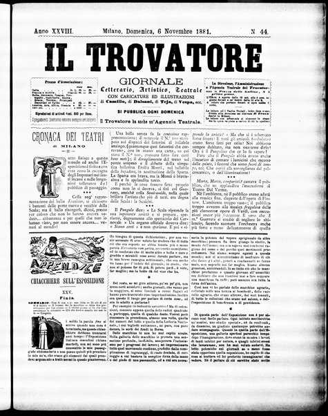 Il trovatore : giornale letterario, artistico, teatrale