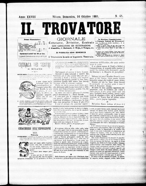 Il trovatore : giornale letterario, artistico, teatrale