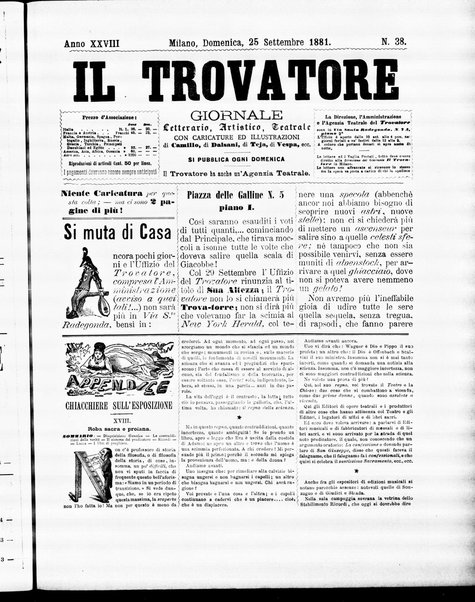 Il trovatore : giornale letterario, artistico, teatrale