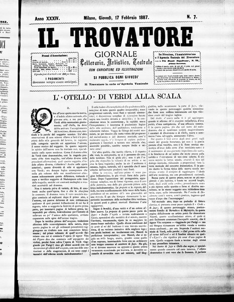 Il trovatore : giornale letterario, artistico, teatrale