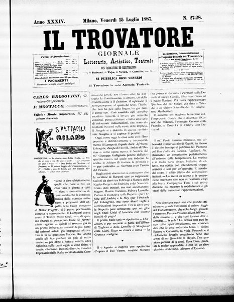 Il trovatore : giornale letterario, artistico, teatrale