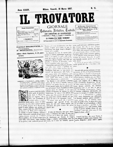 Il trovatore : giornale letterario, artistico, teatrale