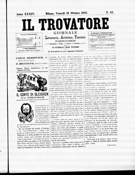 Il trovatore : giornale letterario, artistico, teatrale