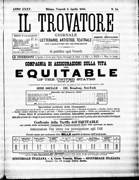 Il trovatore : giornale letterario, artistico, teatrale