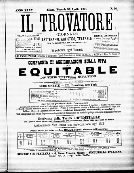 Il trovatore : giornale letterario, artistico, teatrale