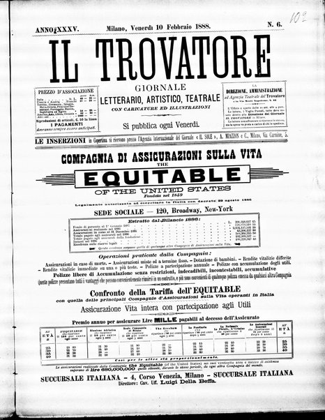 Il trovatore : giornale letterario, artistico, teatrale