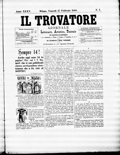 Il trovatore : giornale letterario, artistico, teatrale