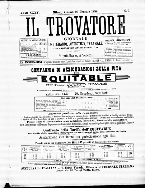 Il trovatore : giornale letterario, artistico, teatrale