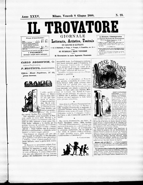 Il trovatore : giornale letterario, artistico, teatrale