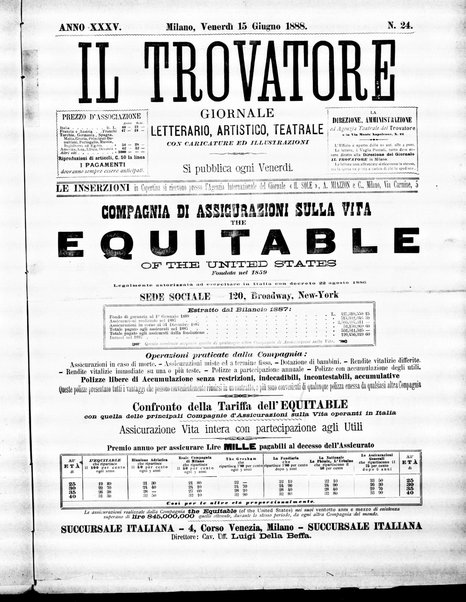 Il trovatore : giornale letterario, artistico, teatrale