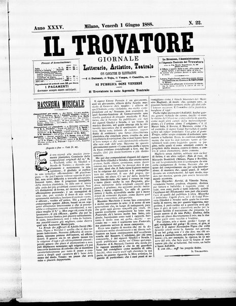 Il trovatore : giornale letterario, artistico, teatrale