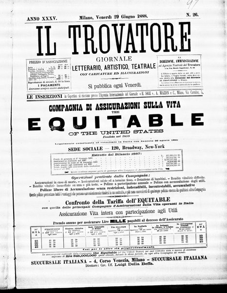 Il trovatore : giornale letterario, artistico, teatrale