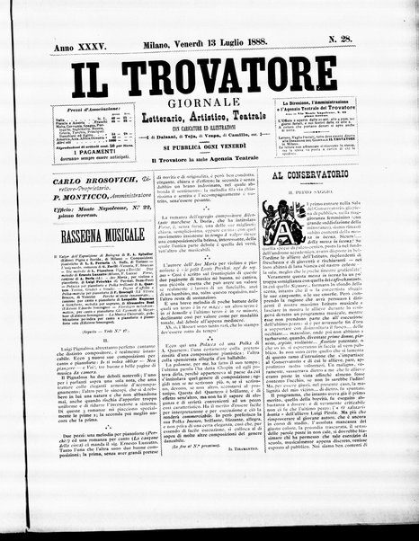 Il trovatore : giornale letterario, artistico, teatrale