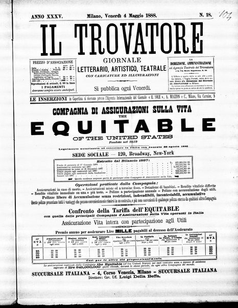 Il trovatore : giornale letterario, artistico, teatrale