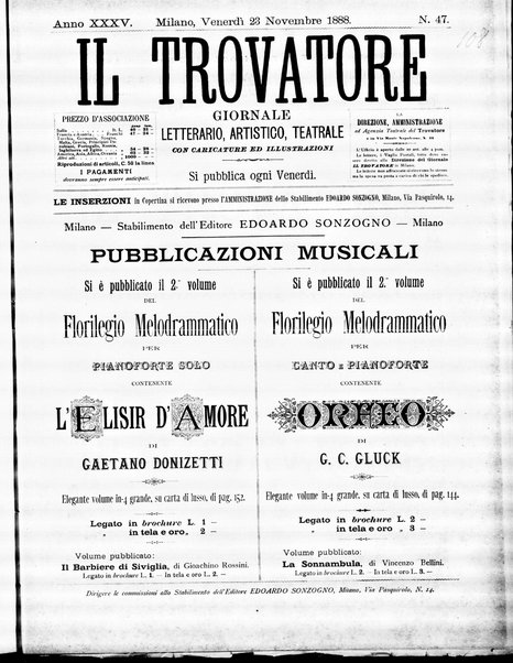 Il trovatore : giornale letterario, artistico, teatrale