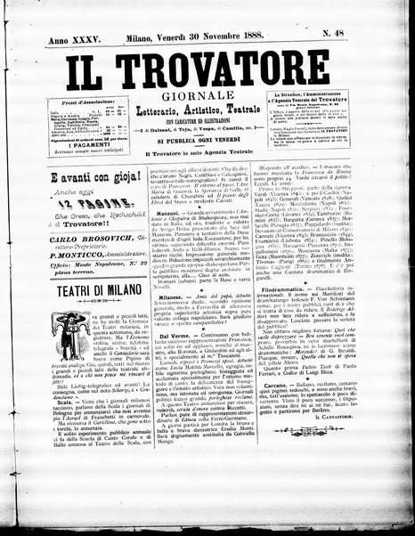 Il trovatore : giornale letterario, artistico, teatrale