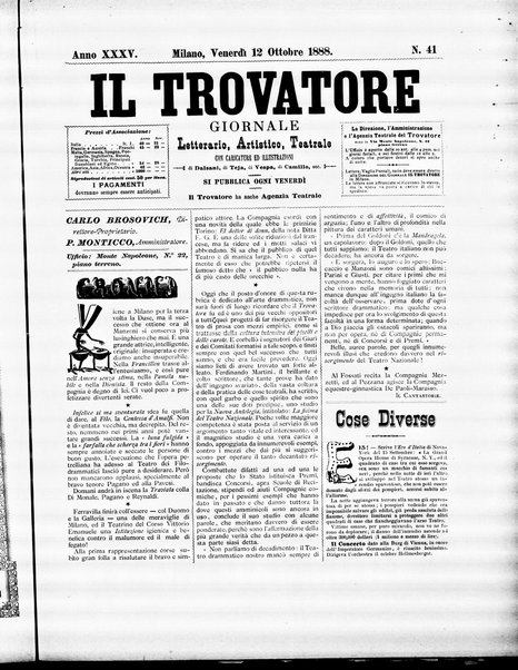 Il trovatore : giornale letterario, artistico, teatrale