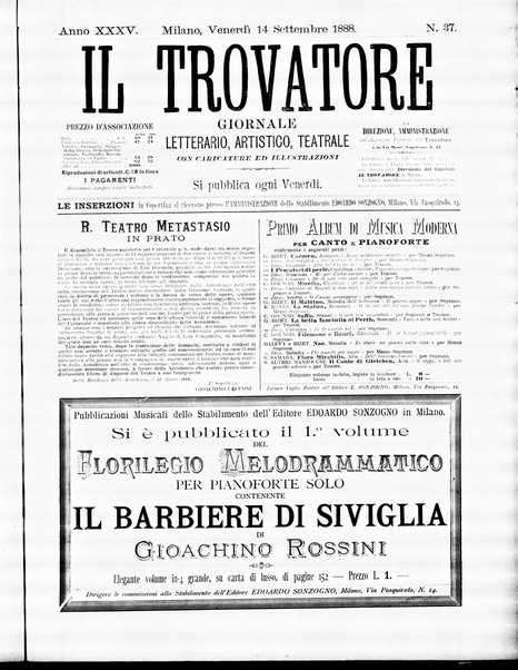 Il trovatore : giornale letterario, artistico, teatrale