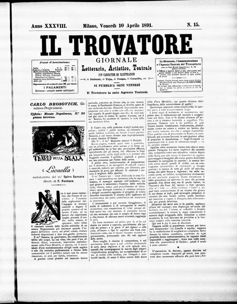 Il trovatore : giornale letterario, artistico, teatrale