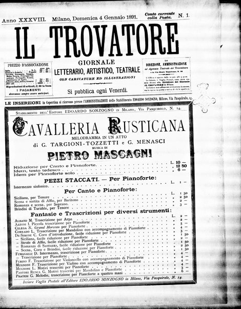 Il trovatore : giornale letterario, artistico, teatrale