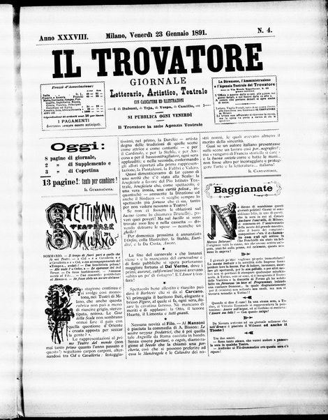 Il trovatore : giornale letterario, artistico, teatrale