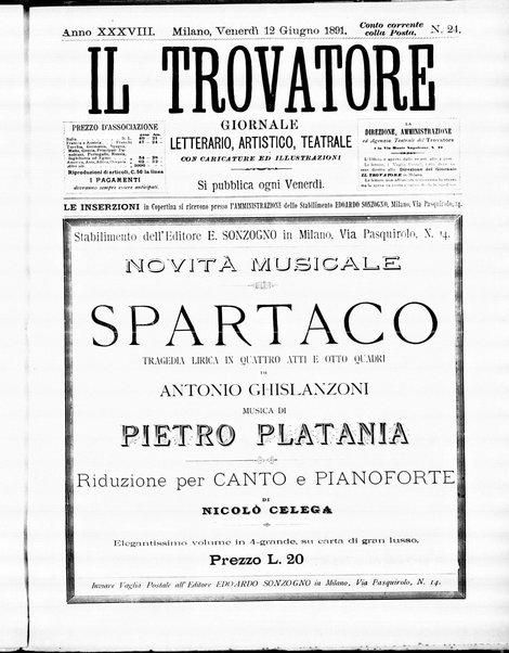 Il trovatore : giornale letterario, artistico, teatrale