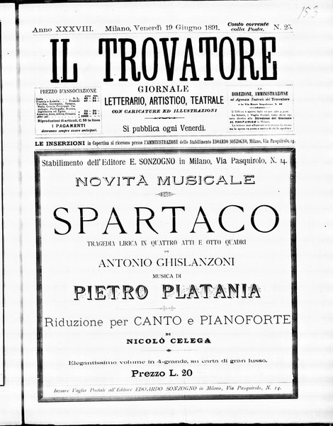 Il trovatore : giornale letterario, artistico, teatrale