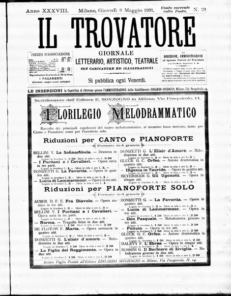 Il trovatore : giornale letterario, artistico, teatrale