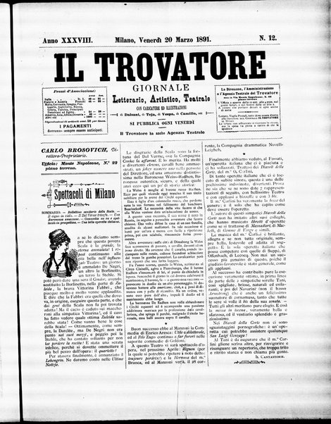 Il trovatore : giornale letterario, artistico, teatrale