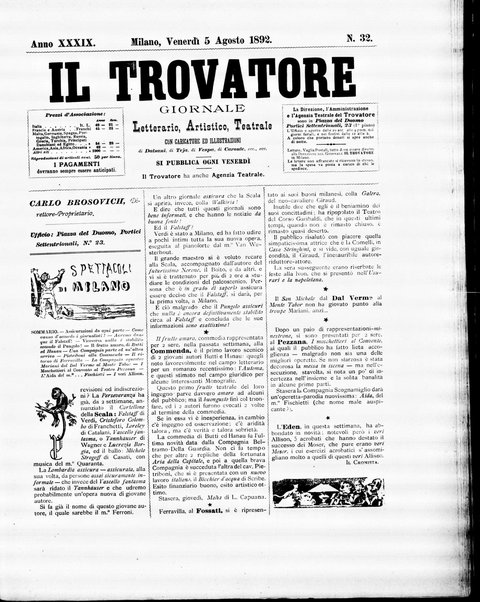 Il trovatore : giornale letterario, artistico, teatrale