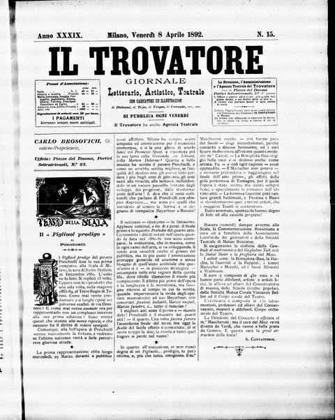 Il trovatore : giornale letterario, artistico, teatrale