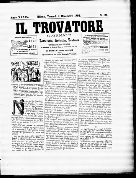 Il trovatore : giornale letterario, artistico, teatrale