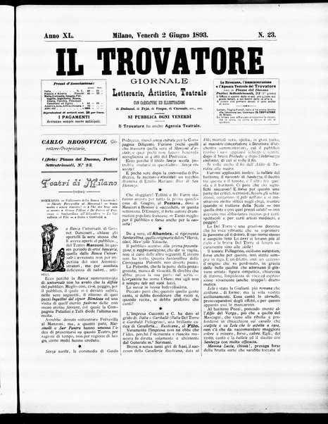 Il trovatore : giornale letterario, artistico, teatrale