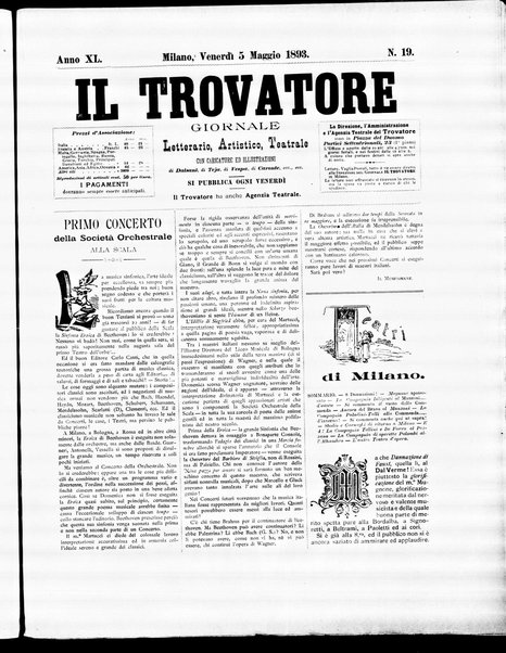 Il trovatore : giornale letterario, artistico, teatrale