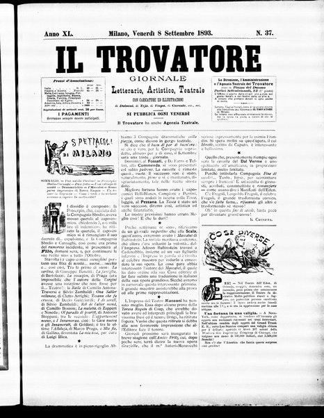 Il trovatore : giornale letterario, artistico, teatrale