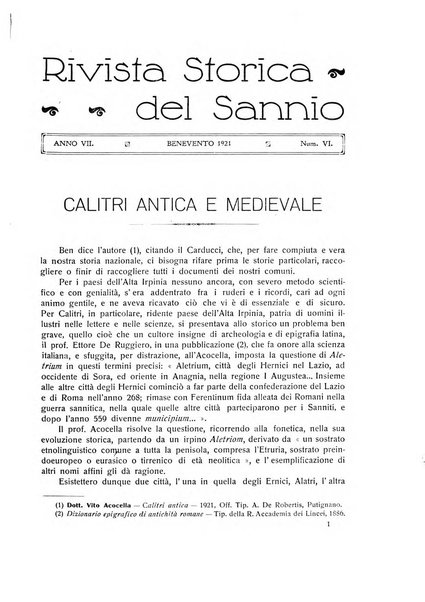 Rivista storica del Sannio