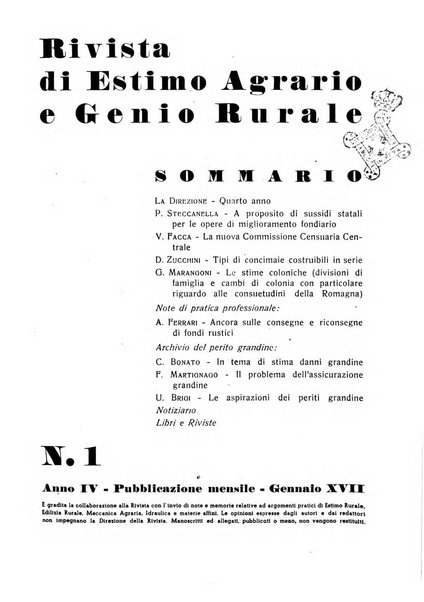 Rivista di estimo agrario e genio rurale