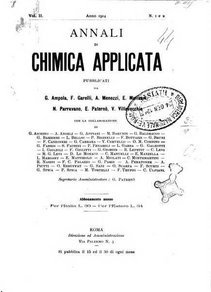 Annali di chimica applicata