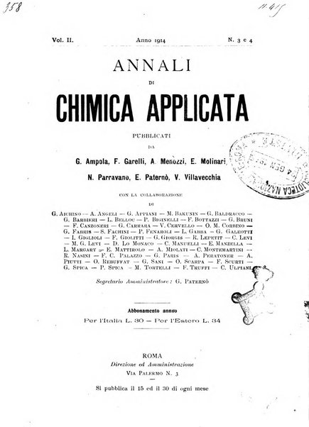 Annali di chimica applicata