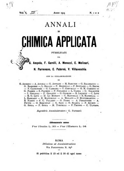 Annali di chimica applicata