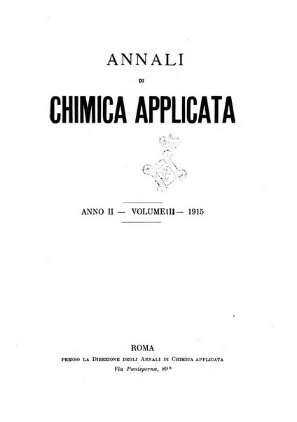 Annali di chimica applicata