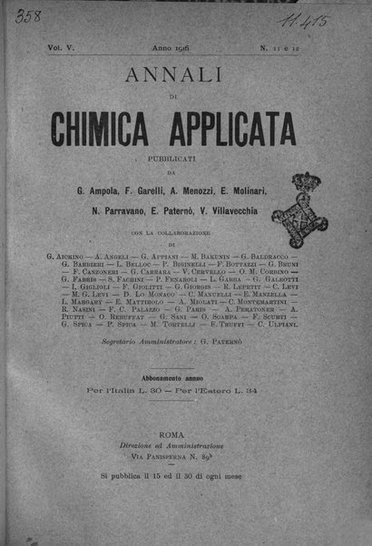 Annali di chimica applicata